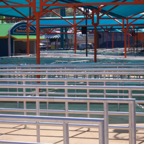 Aluminum Pipe Handrail for Goliath Roller Coaster at Six Flags
